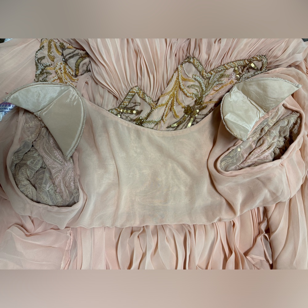 Vintage Bridgerton Victoria Royal Pink Floral Embroidered Maxi Gown Halloween - Picture 6 of 12
